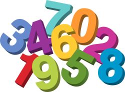 Picture of several colourful numbers